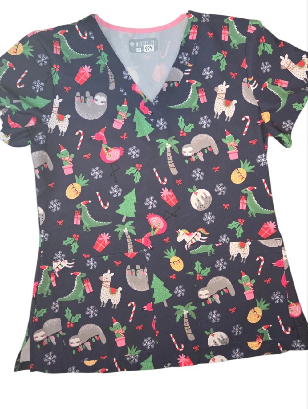 Med couture Xmas Scrub Top